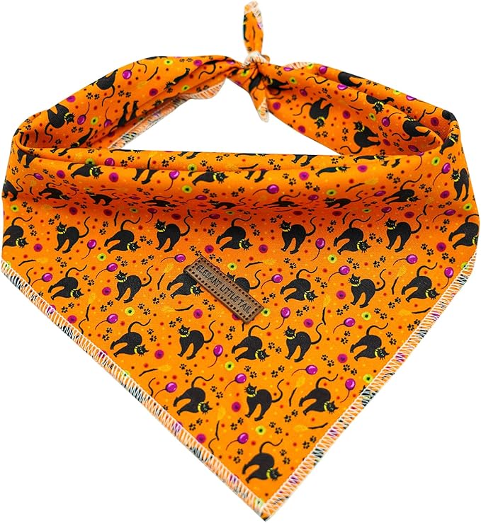 Elegant little tail Dog Bandana, Fall Dog Scarf Dog Bandana Halloween Adjustable Dog Scarf Handkerchief Boy Girl Dog Bibs Scarf for Square Dog Kerchief for Small Large Dogs