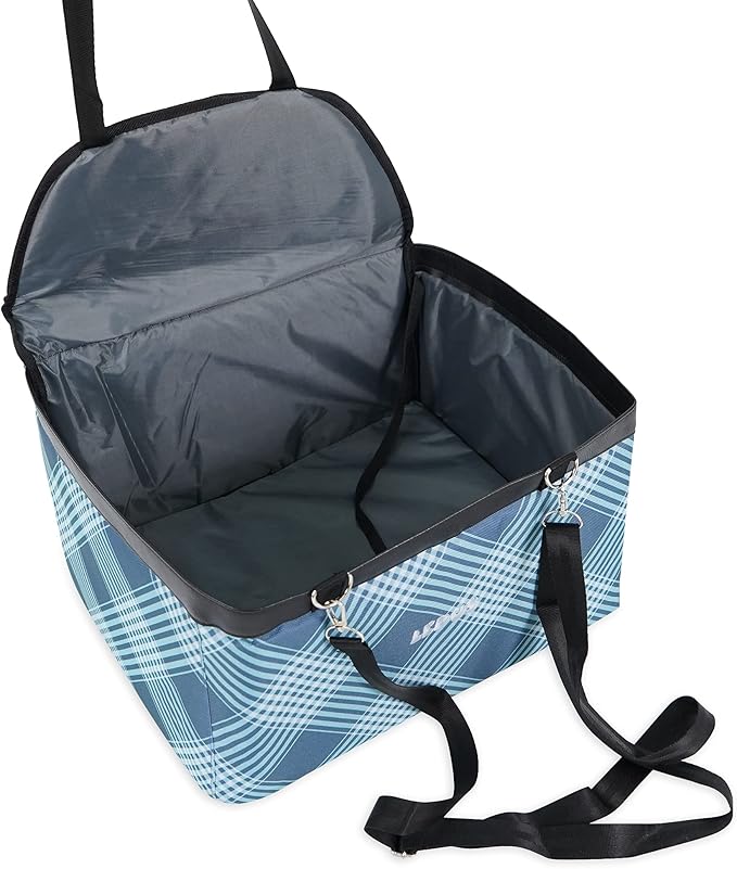 SUSSEXHOME Pets Water and Stain Proof Dog Car Seats for Small Dogs - 15.75 x 12.6 x 9.85 Inches Dog Booster Seat with Removable, Adjustable Fastening Straps - Light Blue