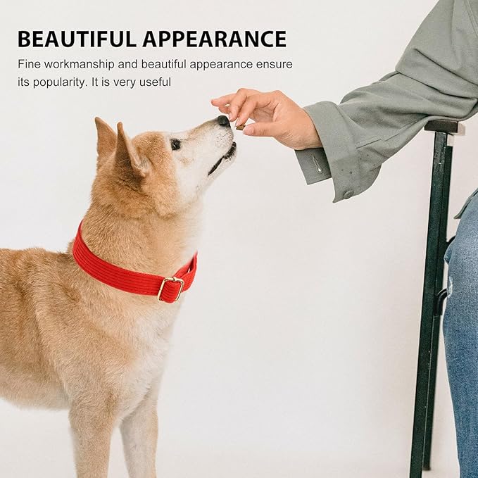 Homoyoyo Adjustable Puppy Collar with Metal Buckle, Xs Cloth Dog Neck Circle, Simple Design Heavy Duty Pet Neckwear for Small and Medium Dogs