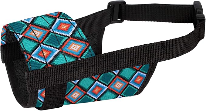 CollarDirect Dog Muzzle - Adjustable Soft Breathable Tribal Nylon Dog Mouth Guard Cover for Small, Medium and Large Dogs, Anti Chewing, Barking & Biting (Pattern 3; L/XL)