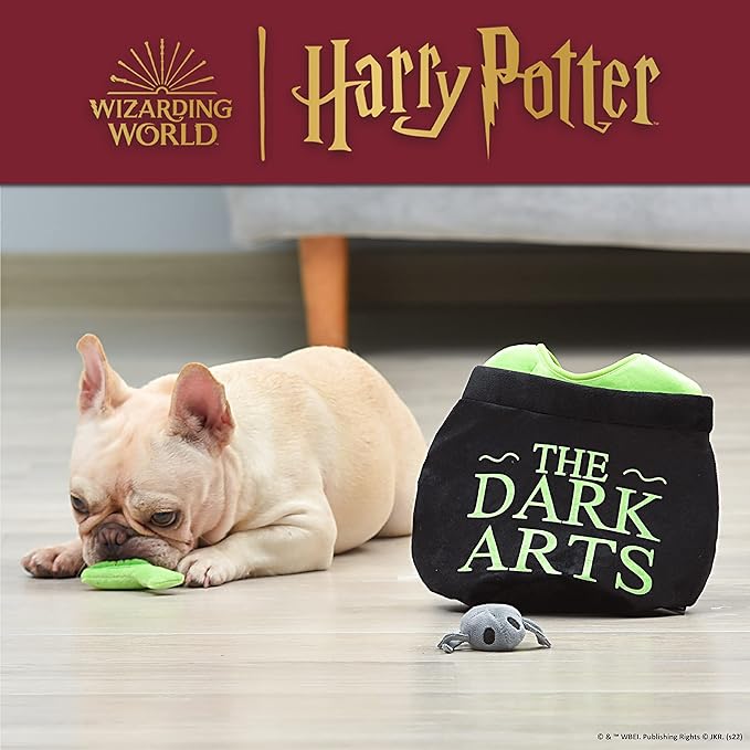 Harry Potter 10" Dark Arts Potion Burrow Toy | Harry Potter Dog Toy Dark Arts Cauldron with Plush Removable Parts | Harry Potter Dark Arts Cauldron, Potion, and Spider Toys for Dogs