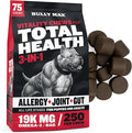 Bully Max Dog Chews & Multivitamin Treats for Puppy & Adult Dogs - 75 Soft Chews, Dog Supplements & Vitamins for All Breeds - Skin, Coat, Brain, Heart, Digestive Health, Immunity, Joint Support
