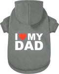 GreenJoy Dog Sweater Dog Hoodie Cold Weather Dog Coat Hooded Sweatshirt for Puppies,Cats, Small Medium Large Dogs (Grey(I Love My Dad), X-Large)