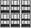 Homey Pet Six Packs 31 Inch Stackable Heavy Duty Dog Crate Cage Kennel with Four Lockable Wheels, Removable Tray, Escape Proof Wire Drop Dog Crates for Small Dogs (Two Tiers)