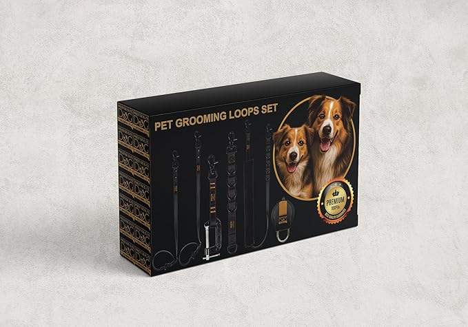Prestige Elite - Grooming loops for Dogs, Groomers Helper, Grooming Loops for Pet Groomers Adjustable Bio Thane Dog Grooming Loop, Belly Strap, Grooming Noose, Waterproof Extension Strap & Suction Cup