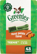 Greenies Veterinarian-Recommended Adult Natural Dental Dog Treats Teenie Size, Sweet Potato Flavor, 12 oz. Pack (43 Treats)