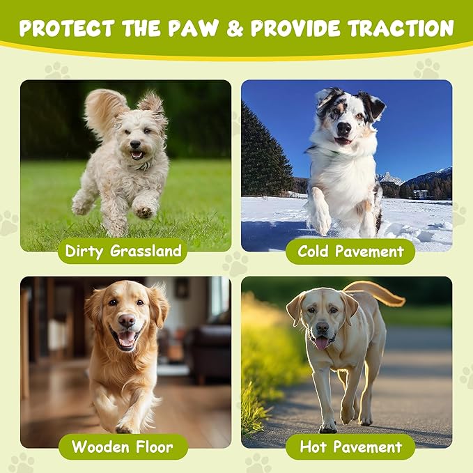 Dapaw Dog Paw Protector Pads, Anti-Slip Paw Grip for Senior & Injured Dogs on Hardwood & Tile Floors, Paw Stickers for Hot Pavement with Strong Traction (5 Sets, 20 Pcs) M