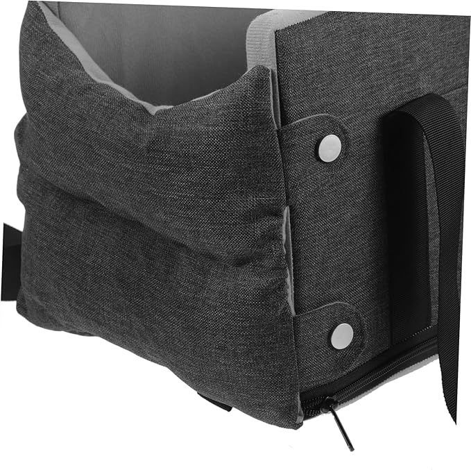 ibasenice Dog Car Seat for Pets Portable Center Console Pet Seat Non- Design for Cats Dogs Deep Gray Removable Easy to Comfortable Travel for Your Furry Friends