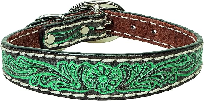 Weaver Leather Pet Carved Flower Dog Collar