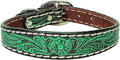 Weaver Leather Pet Carved Flower Dog Collar