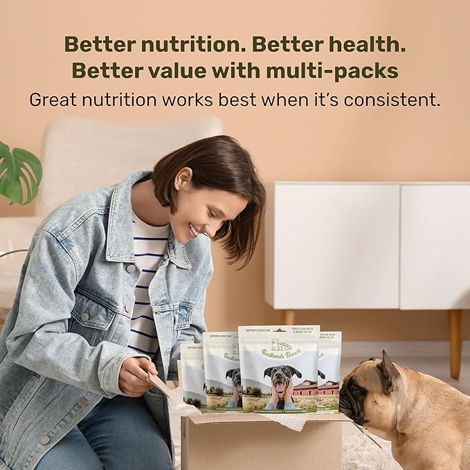 BADLANDS RANCH by Katherine Heigl – Superfood Complete Air-Dried Beef Dog Food – High Protein with Superfoods for Daily Wellness & Consistent Nutrition – 24 oz (Pack of 4)