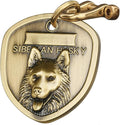 Vintage Pure Copper Personalized Dog Tags, Three-Dimensional Relief Pet Pattern, Custom Pet Tags (A14-Siberian Husky)