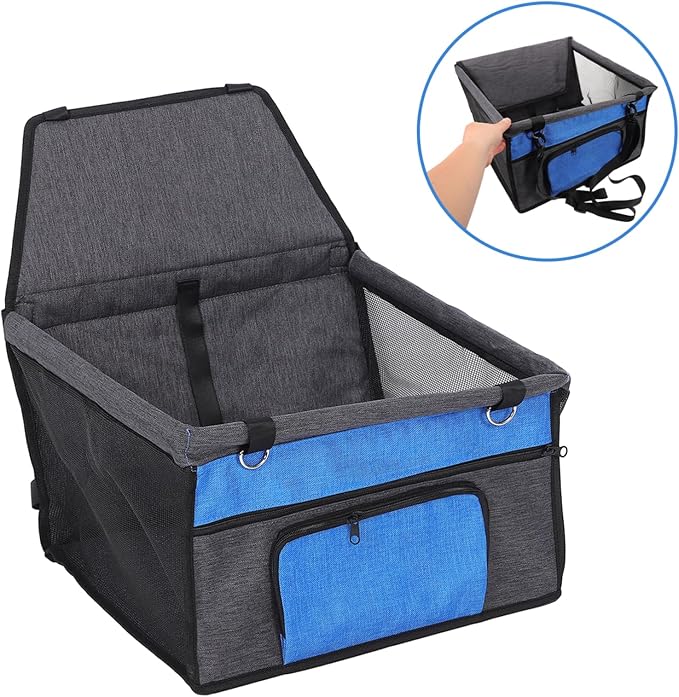 HANABASS Dog Car Seat Material Portable Pet Carrier for Dogs and Cats Breathable Design Front Pocket Easy to Install for Travel