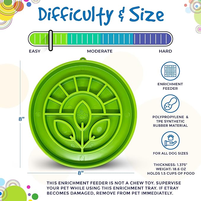 SodaPup Garden eTray – Durable Enrichment Feeder Made in USA from Non-Toxic, Pet-Safe, Food Safe Material for Mental Stimulation, Calming, Slowing Down Eating, Healthy Digestion, & More