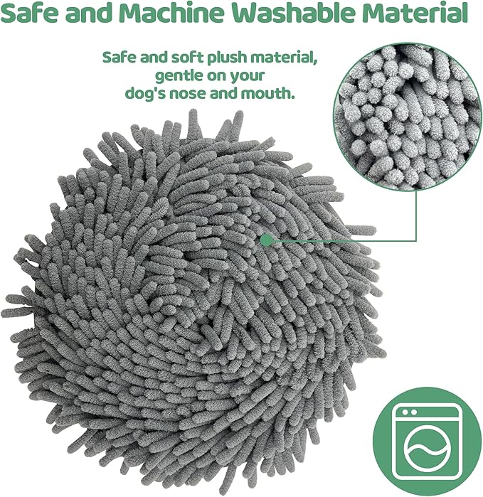 Puzzle Feeder Slow Feeder Dog Bowl Insert & Snuffle Mat 2-in-1, Machine Washable Food Puzzle for Large Dogs, Soft Feeder Insert to Slow Eating