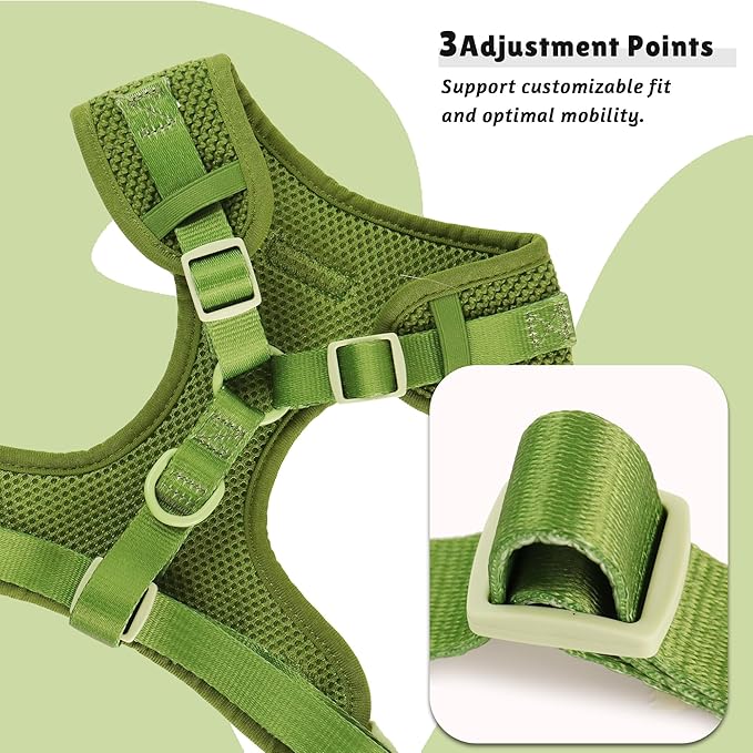 No Pull Dog Vest Harness for Small&Medium Dogs, Side Clip Adjustable Pet Vest, Soft Breathable, Fashion Dog Harnesses for Walking, Running, Shopping (Khaki Green,XS)