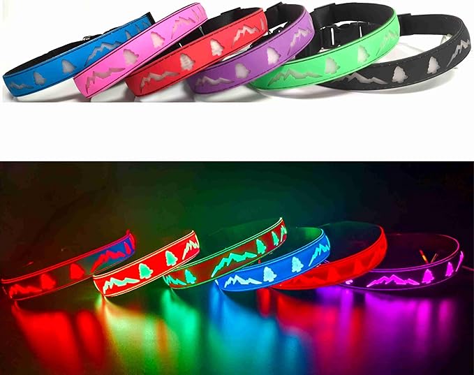 LED Dog Collar, 15 Light Modes, USB-C Rechargeable, Silicone Material, Adjustable Size, (RED, XL(19.7-23.6"))