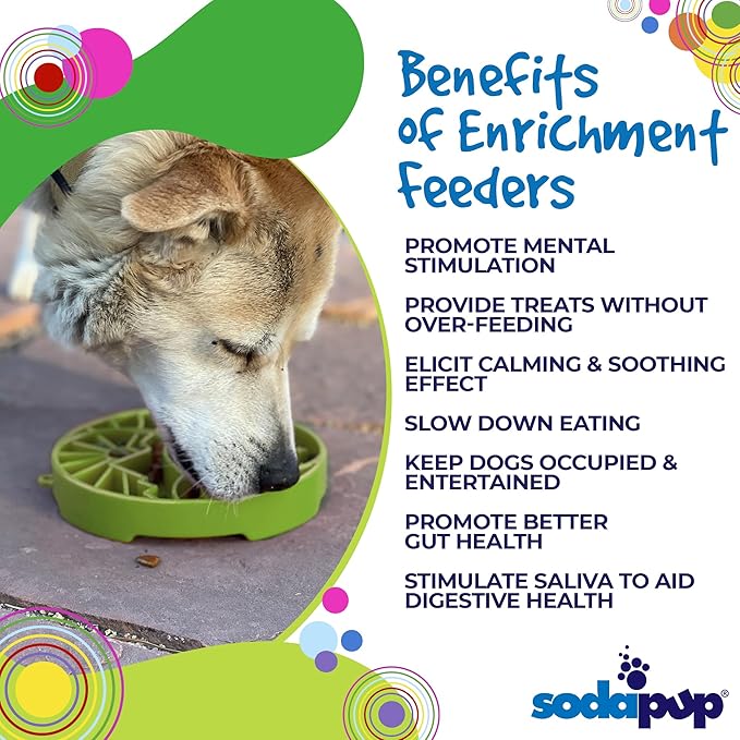 SodaPup Yin Yang eTray – Durable Enrichment Feeder Made in USA from Non-Toxic, Pet-Safe, Food Safe Material for Mental Stimulation, Calming, Slowing Down Eating, Healthy Digestion, & More