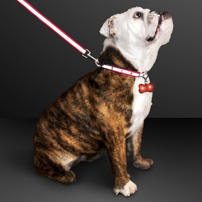 FlashingBlinkyLights Red LED Dog Bone Pet Safety Light