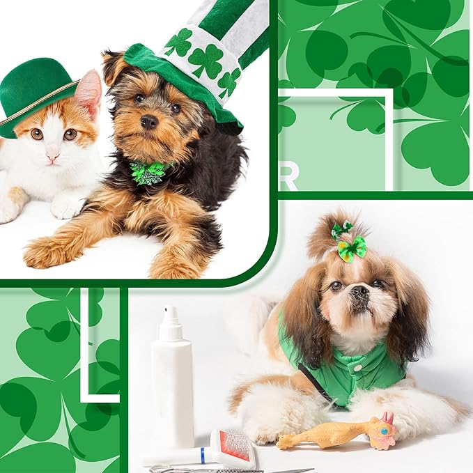 Weewooday 70 Pcs Dogs Hair Holiday Dog Bows Bowtie with Rubber Band Pet Hair Accessories Puppy Bowknot Topknot Pet Grooming Bow for Holiday Christmas Small Puppy Decor(Chic Style)