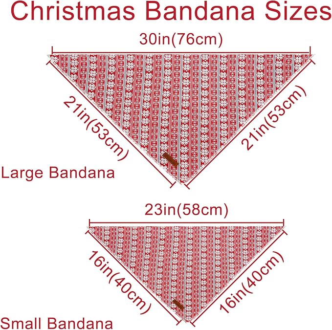 Christmas Dog Bandana - Snowman Triangle Bid Scarf for Girl Boy, Cotton Pet Kerchief, Cute Red, Adjustable Winter Puppy Accessory for Small Medium Large Dogs