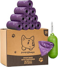 Scented Dog Poop Bags With Dispenser, Strong and Leak-proof Waste Bags for Pets, 870 Count (58 Packs of 15), 13 Inch x 9 Inch (Purple)
