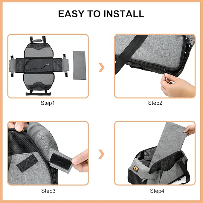 Center Console Dog Car Seat for Small Dogs with Mesh, Dog Booster Seat with Upgraded Safety Tethers, Detachable Washable Pet Car Seat Travel Bed Under 25lbs(Mesh)
