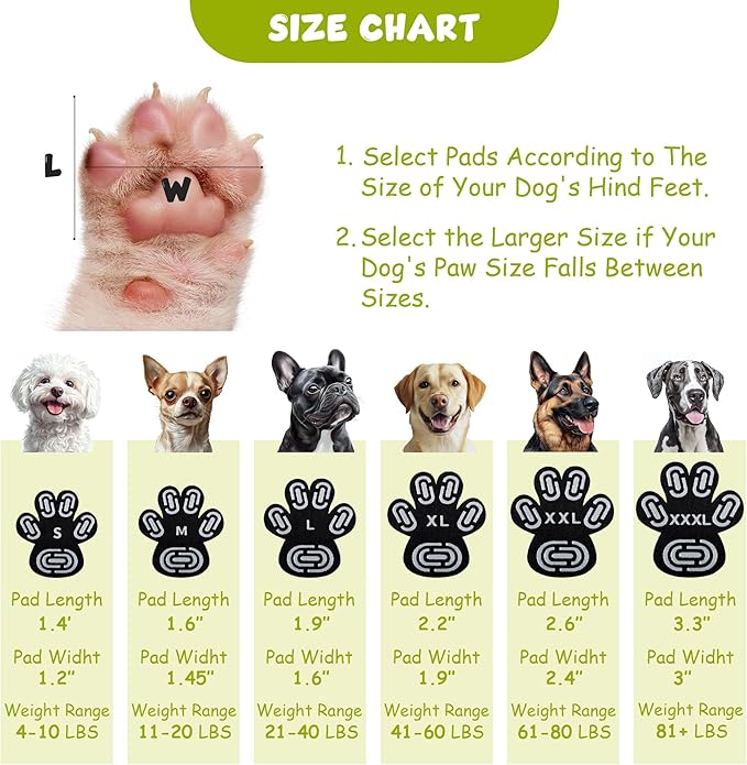 Dapaw Dog Paw Protector Pads, Anti-Slip Paw Grip for Senior & Injured Dogs on Hardwood & Tile Floors, Paw Stickers for Hot Pavement with Strong Traction (5 Sets, 20 Pcs) XL