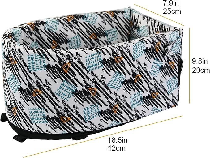 Console Small Dog Cat Car Seat Pet Booster Puppy Travel Car Carrier Bed ON Car Armrest, Interactive Deluxe Seat Waterproof Pet Car Seat for Cat and Small Dog Up to 10 Lbs