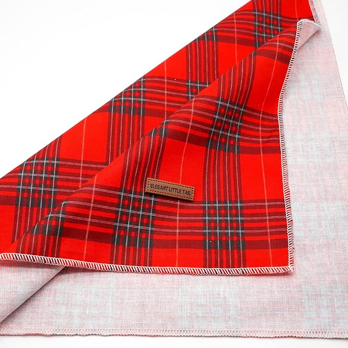 Elegant Little Tail Christmas Dog Bandana - Holiday Bandanas for Small, Medium, Large Dogs - Soft, Washable, Adjustable Square Scarf Kerchief for Girls and Boys