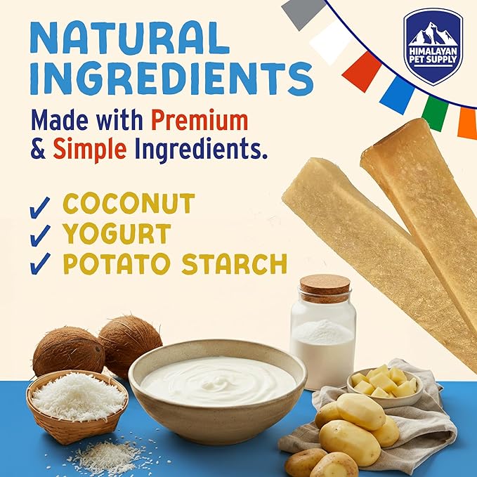 Himalayan Dog Chew Yogurt Sticks, Bacon Flavor, Dog Treats with Prebiotics, Probiotics & Protein, Digestive Support, Lactose & Gluten Free, Natural Dog Treat for All Breeds, Made in America,