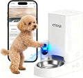 Automatic Dog Feeder with Camera, 1080P HD Video with Night Vision, Scheduled Automatic Pet Feeder, Separated Design Wide Grain Path with 2-Way Audio ＆ Feeding Call Function for Small Dog & Cat
