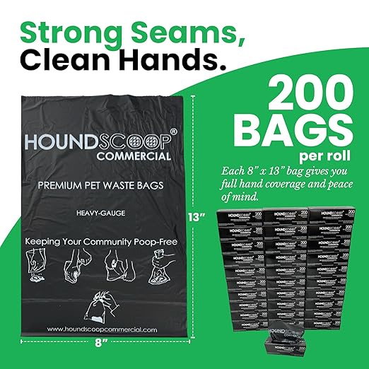 Case of 6000 Pet Waste Bags on Roll (30 Rolls of 200 bags per roll) Dog Waste Station Bags for HOA, Residential, commercial roll bag for Poop Station Dispensers