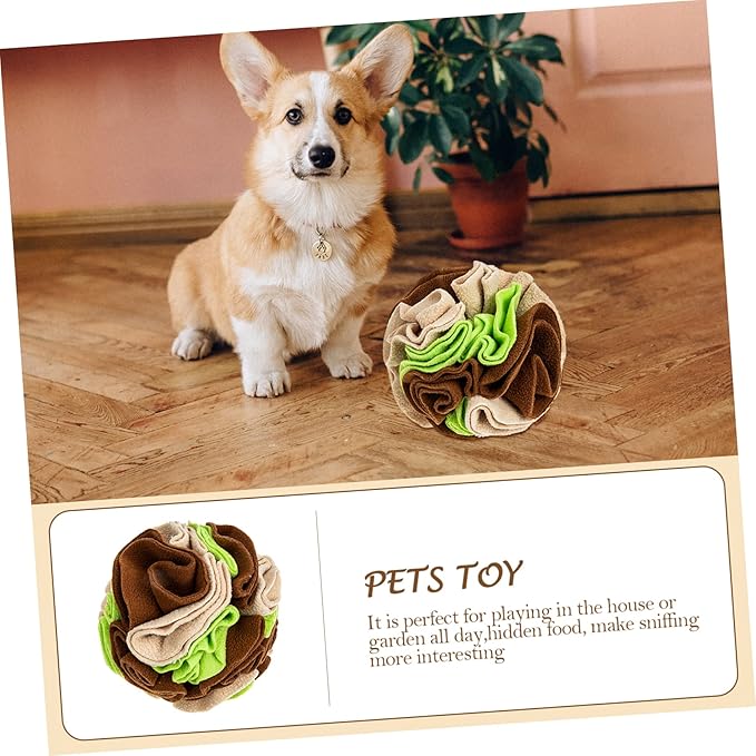 Happyyami Pet Dog Sniff Training Ball Interactive Chewing Toy for Dogs Slow Feeder Puzzle Ball Hidden Treats Polar Fleece Material for Indoor and