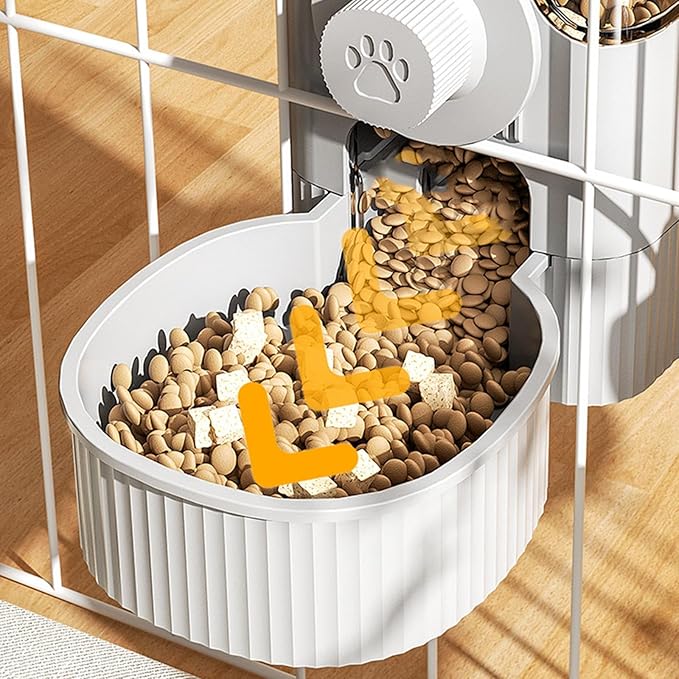 2PCS Pet Water Bowl Food Feeders Automatic Dog Feeding Water Dispenser Hangable Drinking Container for Cage Bowl