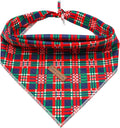 Elegant little tail Dog Bandana, Christmas Dog Bandana 1PC Dog Bandanas Holiday Bib Scarf Soft Washable Square Dog Scarf Adjustable Dog Kerchief for Small Medium Large Dogs