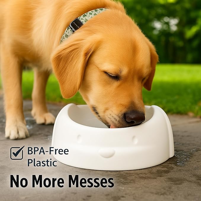 Dishes for Medium and Small Pets – No Spill Dog Food and Water Bowl – Non-Slip Dog Maze Food Bowl, Dishwasher Safe, Odor-Resistant, Lightweight Puppy Feeding Station. (White, Small)