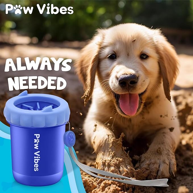Happy Paws Dog Paw Cleaner, Dog Paw Washer, Paw Muddy Paw Cleaner for Small Breed Dogs Towel, Blue-Huge Price Drop-While Supplies Last