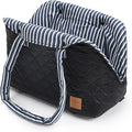 Small Dogs Under 12 lbs Adjustable Portable Center Console Car Seat, Built-in Bubble wrap, Fits Most Cars & SUVs with Convenient Handbag Functionality, Stylish Travel Pet Bag (Black)