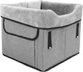 Dog Car Seat for Small Dogs, Portable Dog Booster Seat with Adjustable Straps, Oxford Fabric Pet Booster Car Seat for Travel, Elevated Design for Better View and Comfort