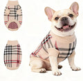 Small/Medium Dog Sweater, Warm Dog Winter Coat w/Sleeves, Comfortable High Neck & Leash Hole, Premium Dog Clothes for Bulldog-Best for Holidays, Daily Walks L Apricot