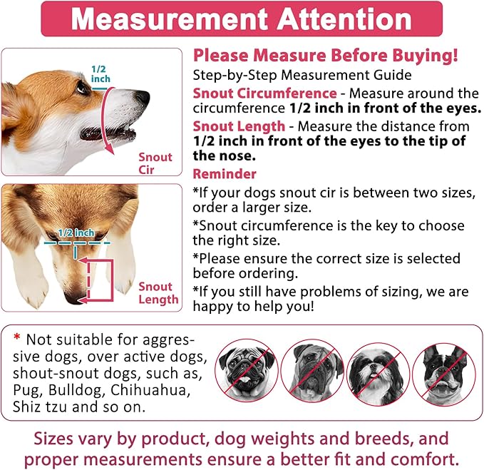 LUCKYPAW Dog Muzzle Anti Biting Barking and Chewing with Comfortable Mesh Soft Fabric and Adjustable Strap, Suitable for Small, Medium and Large Dogs(Pink Cake,L)