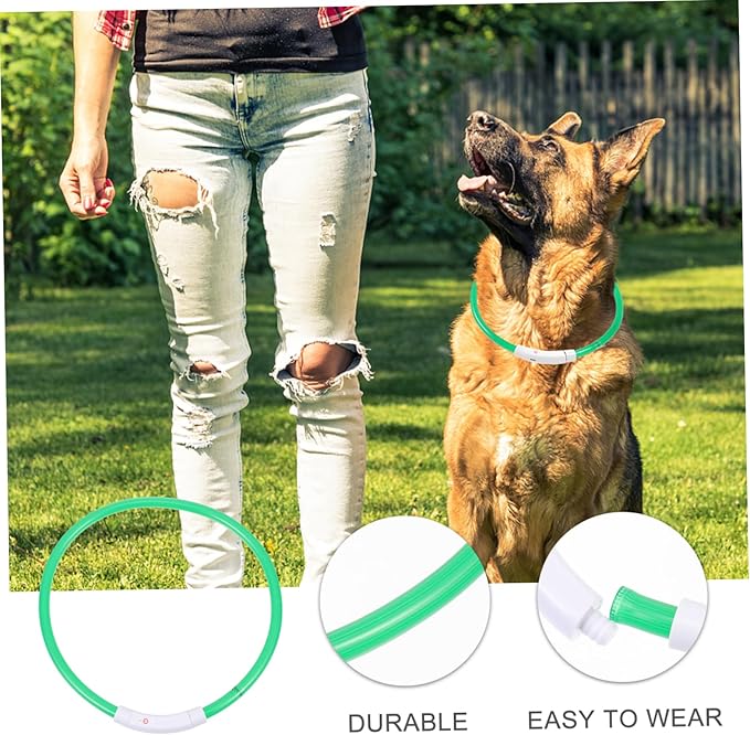USB Rechargeable LED PET Collar 70cm Luminous Safety Collar Flashing Lights for Dogs Waterproof and Adjustable Reflective Design for Evening