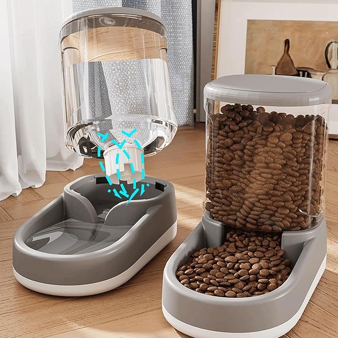 Thereisno 3.8L Pet Water Bowl Food Feeder Automatic Dog Feeding Bowl Water Dispenser Cat Drinking Bowl Food Container Pet Dishware Pet Feeder