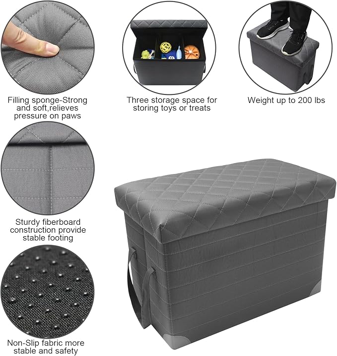 GJEASE Car Back Seat Extender for Large Dogs up to 200lbs,Dog Car Back & Front Seat Extender with Storage,Pets Can to Have The Whole Front/Back Seat to Stretch Out and Nap On Trips