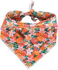 Lionheart glory Plaid Dog Bandana 1 Pack Washable Soft Cotton Flower Print Bibs Scarf, Adjustable Kerchief Square Dog Bandanas for Large Dogs