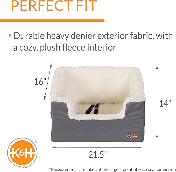 K&H Pet Products Bucket Booster Pet Seat Rectangle Knockdown Gray/Oatmeal Large