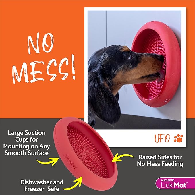 Lickimat UFO Pet Feeder, Dog Dish, Suction Cups, Wet Food