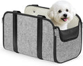 YUDODO Large Console Dog Car Seat (Width＞9in) Fits 0-18lbs, Anti-Slip Puppy Cat Travel Portable Booster Seat, Portable Pet Car Bed Carseat Dual Front & Rear Pillow Gray