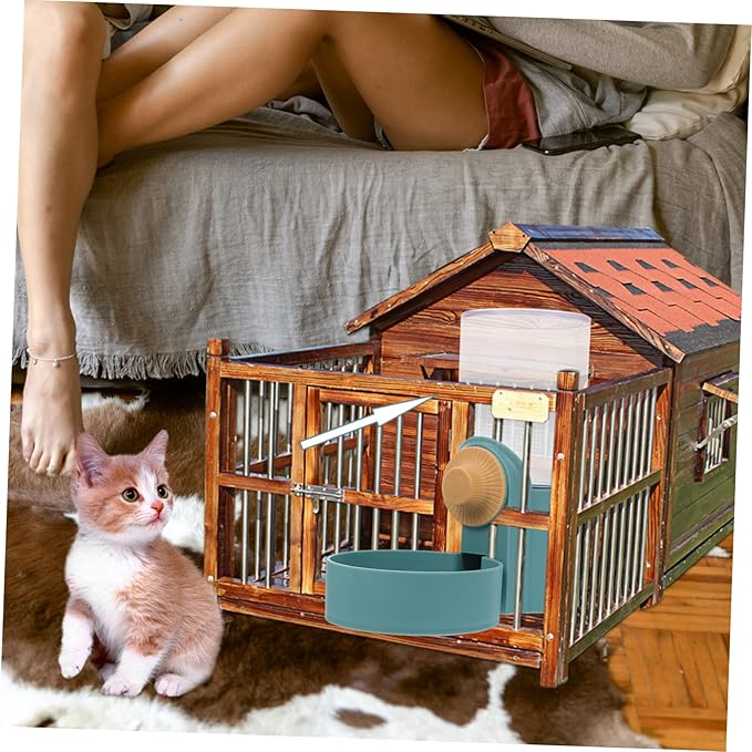 1pc Automatic Cat Water Dispenser Pet Cage Hanging Waterer Easy Install Continuous Height Pet Drinking Tool for Dogs Cats